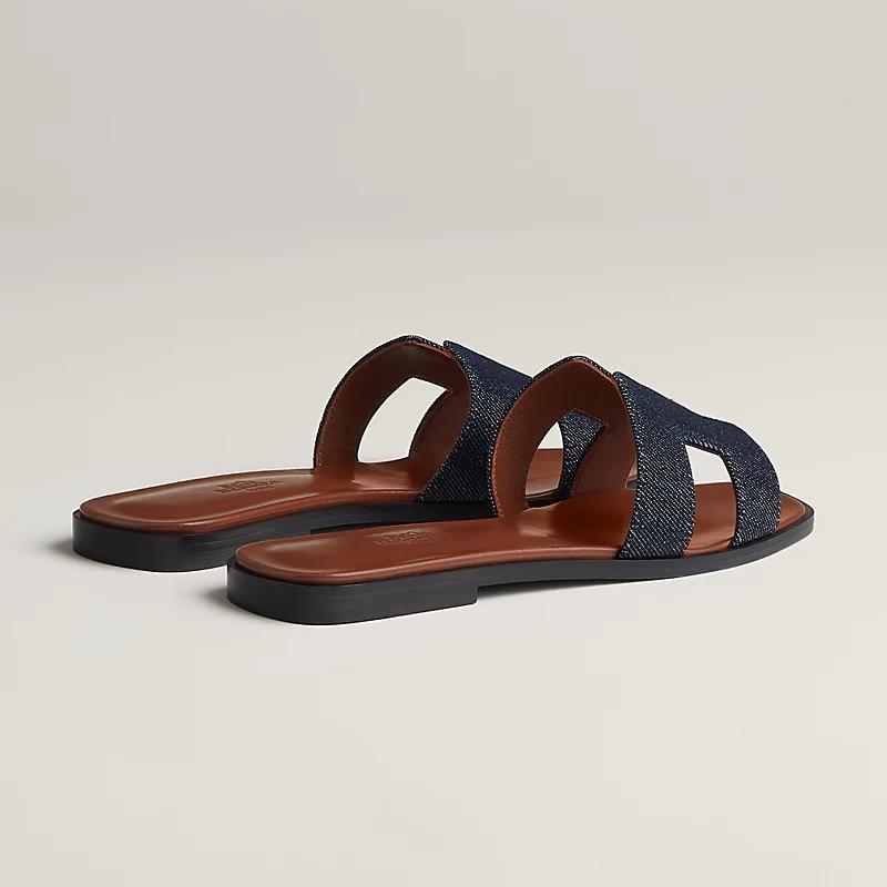 Giày Hermes Oran Sandal Nữ Xanh Dương Đen